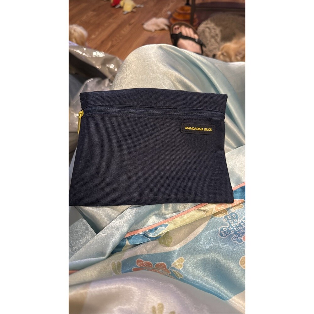 Turkish Airlines Mandarina Duck Amenity Kit Navy Blue Travel Pouch Bag